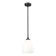 Z-Lite Oren 1 Light 8" Pendant, Matte Black/Matte Opal - 7004P8-MB