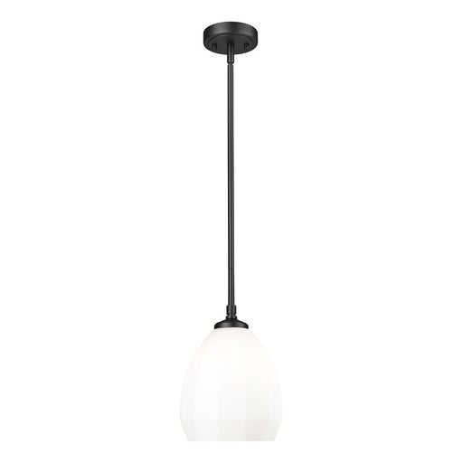 Z-Lite Oren 1 Light 8" Pendant, Matte Black/Matte Opal - 7004P8-MB