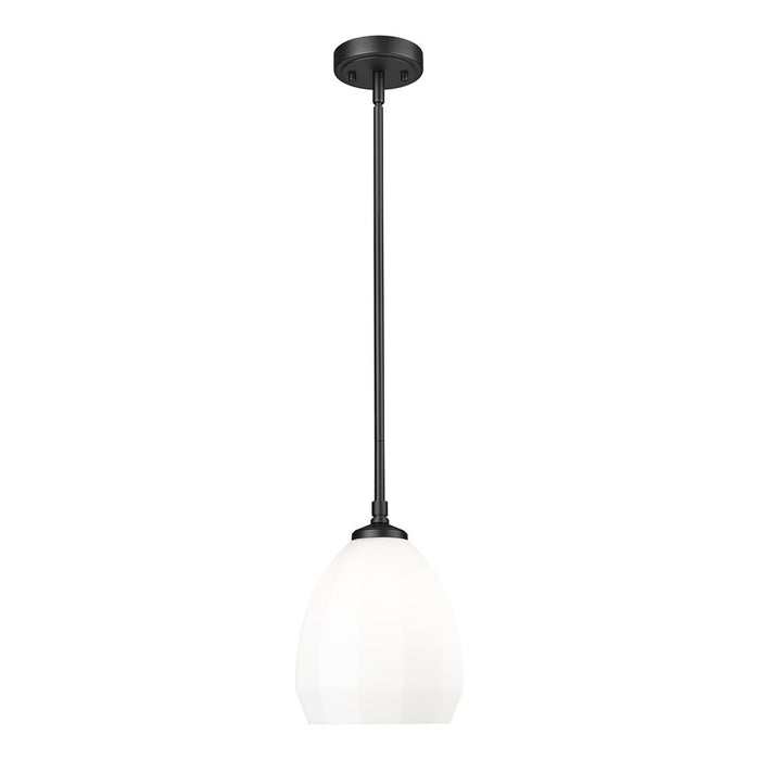 Z-Lite Oren 1 Light 8" Pendant, Matte Black/Matte Opal - 7004P8-MB