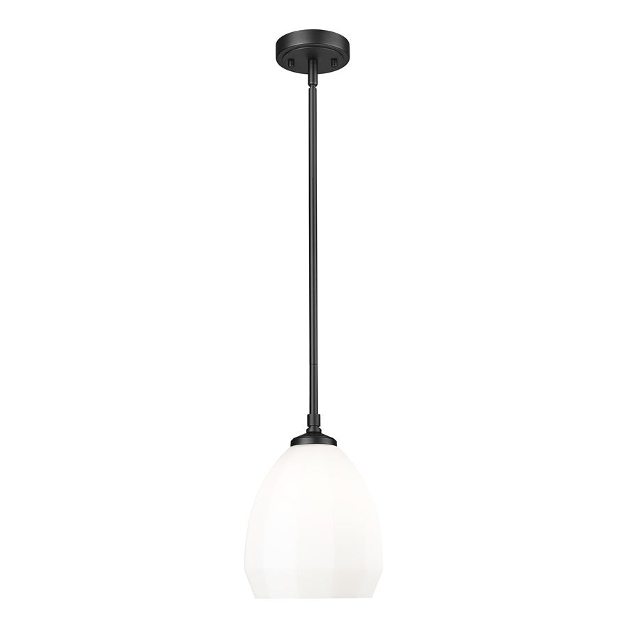 Z-Lite Oren 1 Light 8" Pendant, Matte Black/Matte Opal - 7004P8-MB