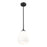 Z-Lite Oren 1 Light 8" Pendant, Matte Black/Matte Opal