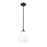 Z-Lite Oren 1 Light 8" Pendant, Matte Black/Matte Opal
