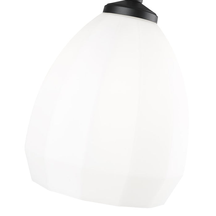Z-Lite Oren 1 Light 8" Pendant, Matte Black/Matte Opal