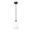 Z-Lite Oren 1 Light 8" Pendant, Matte Black/Matte Opal