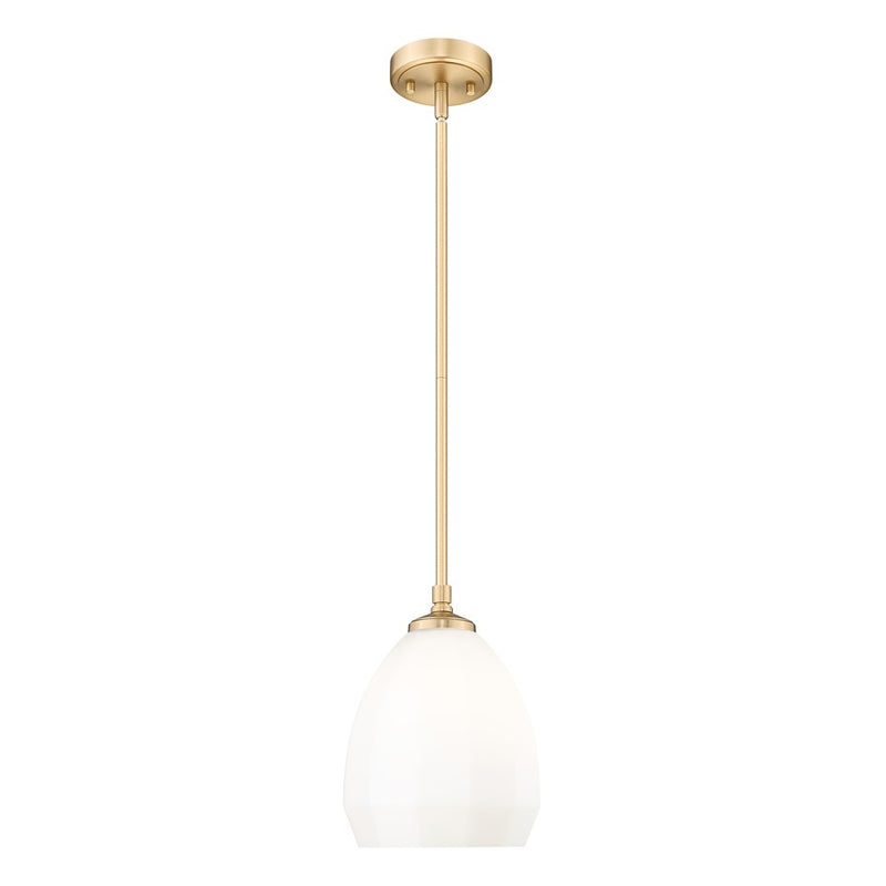 Z-Lite Oren 1 Light 8" Pendant, Modern Gold/Matte Opal - 7004P8-MGLD