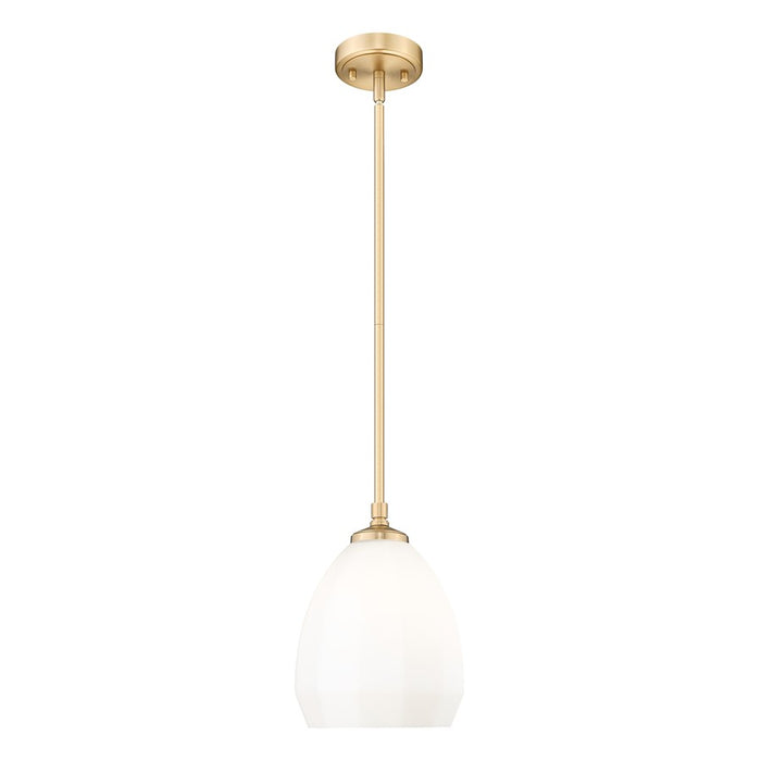 Z-Lite Oren 1 Light 8" Pendant, Modern Gold/Matte Opal - 7004P8-MGLD