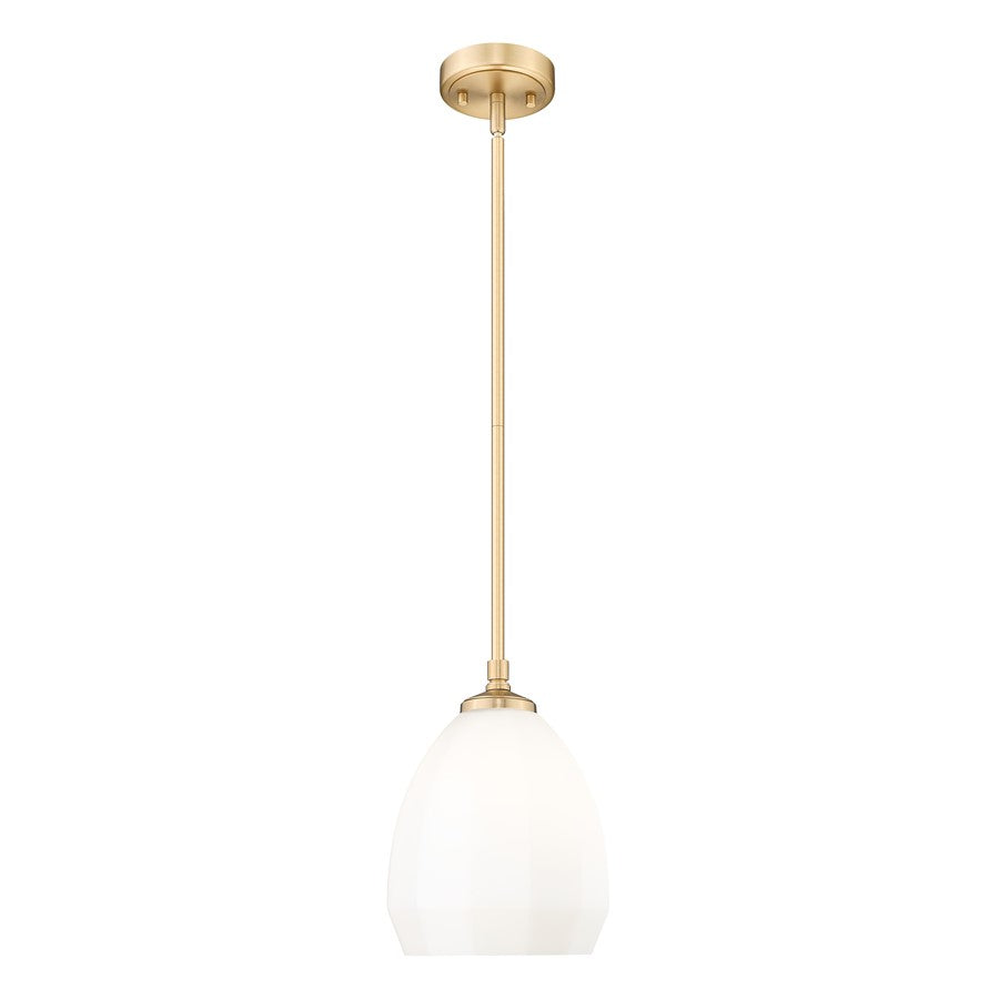 Z-Lite Oren 1 Light 8" Pendant, Modern Gold/Matte Opal - 7004P8-MGLD