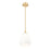 Z-Lite Oren 1 Light 8" Pendant, Modern Gold/Matte Opal