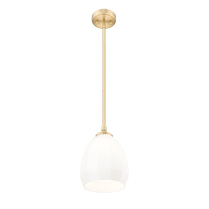 Z-Lite Oren 1 Light 8" Pendant, Modern Gold/Matte Opal