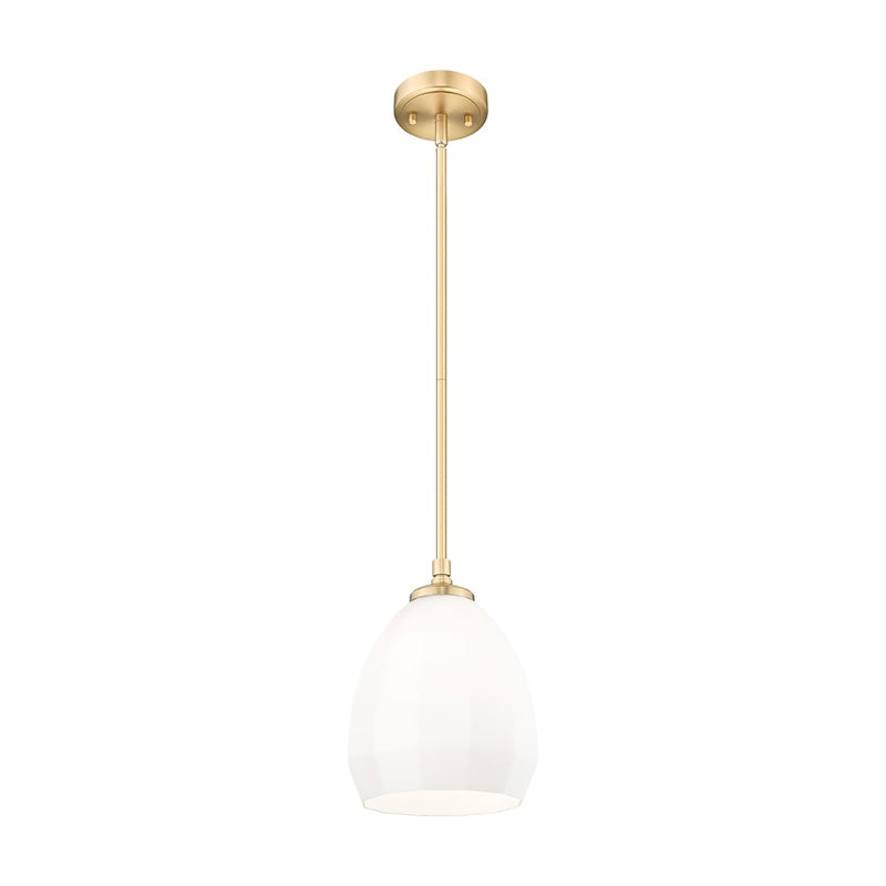Z-Lite Oren 1 Light 8" Pendant, Modern Gold/Matte Opal