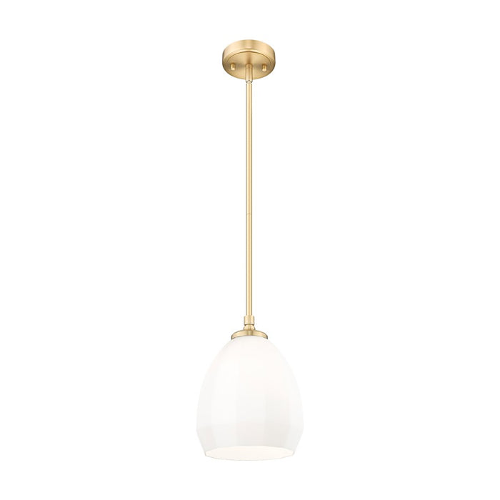 Z-Lite Oren 1 Light 8" Pendant, Modern Gold/Matte Opal