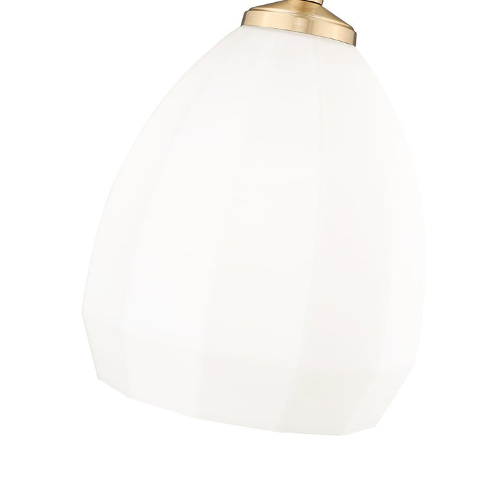 Z-Lite Oren 1 Light 8" Pendant, Modern Gold/Matte Opal