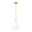 Z-Lite Oren 1 Light 8" Pendant, Modern Gold/Matte Opal