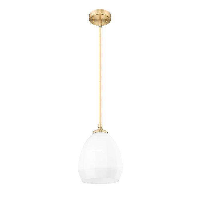 Z-Lite Oren 1 Light 8" Pendant, Modern Gold/Matte Opal