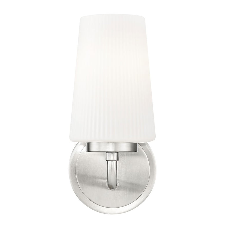 Z-Lite Montford 1 Light Wall Sconce, Brushed Nickel/Matte Opal