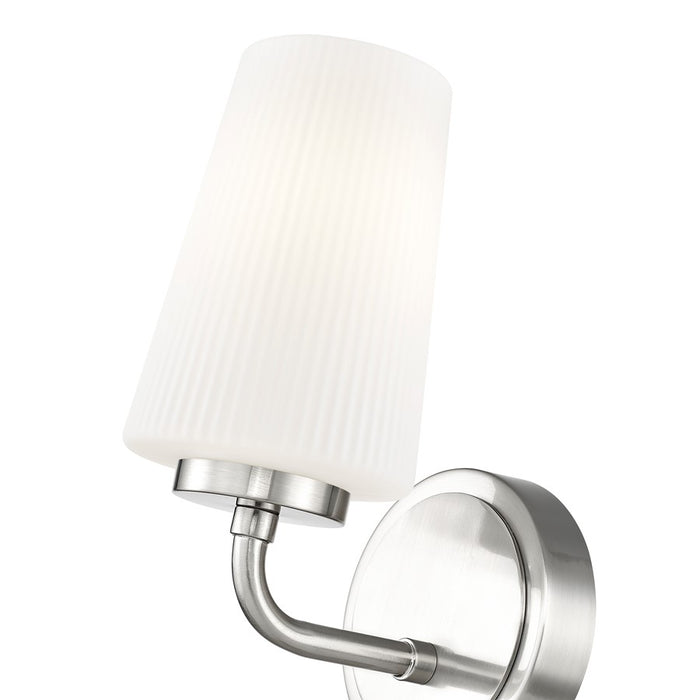 Z-Lite Montford 1 Light Wall Sconce, Brushed Nickel/Matte Opal