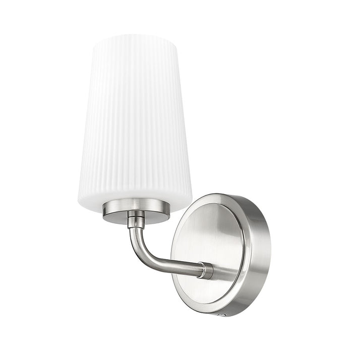 Z-Lite Montford 1 Light Wall Sconce, Brushed Nickel/Matte Opal