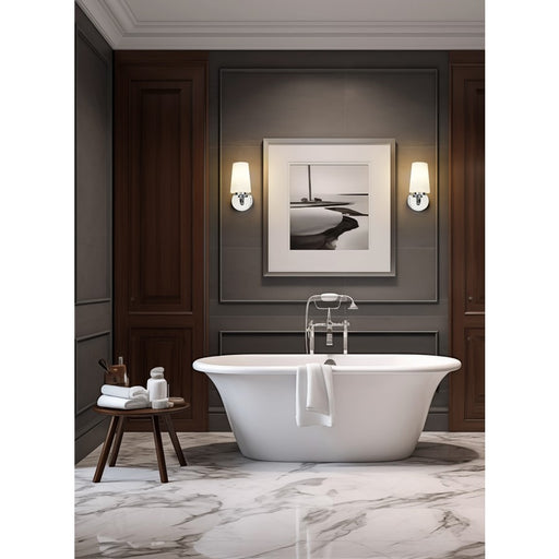 Z-Lite Montford 1 Light Wall Sconce, Chrome/Matte Opal