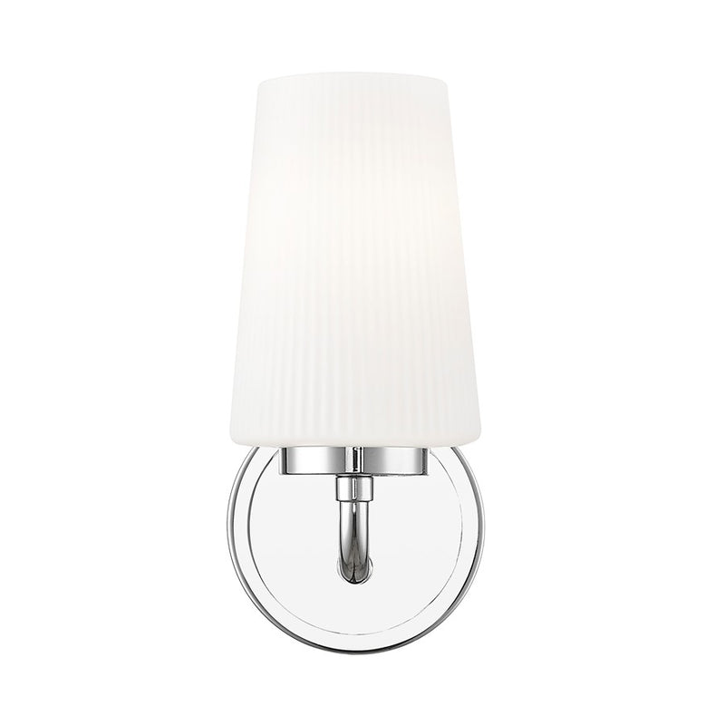 Z-Lite Montford 1 Light Wall Sconce, Chrome/Matte Opal