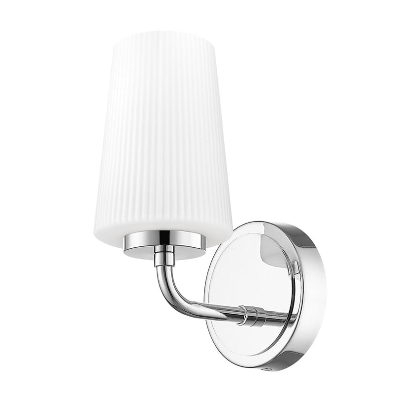 Z-Lite Montford 1 Light Wall Sconce, Chrome/Matte Opal