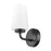 Z-Lite Montford 1 Light Wall Sconce, Matte Black/Matte Opal