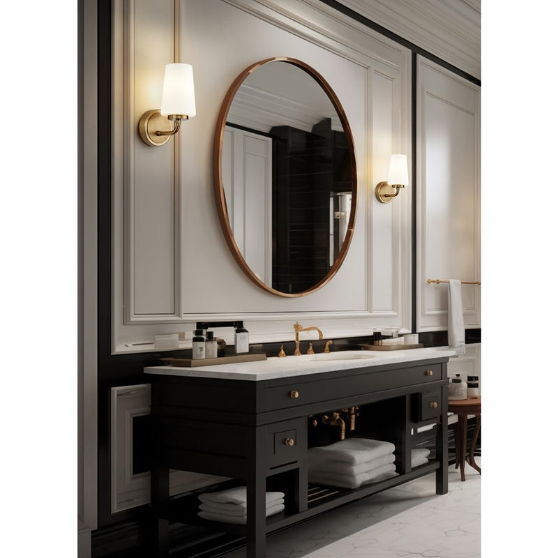 Z-Lite Montford 1 Light Wall Sconce, Modern Gold/Matte Opal