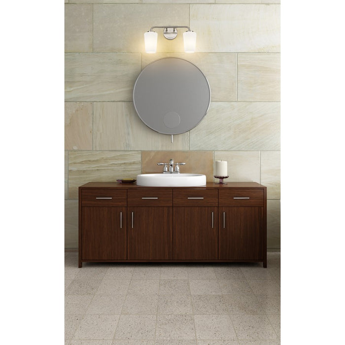 Z-Lite Montford 2 Light Vanity, Brushed Nickel/Matte Opal