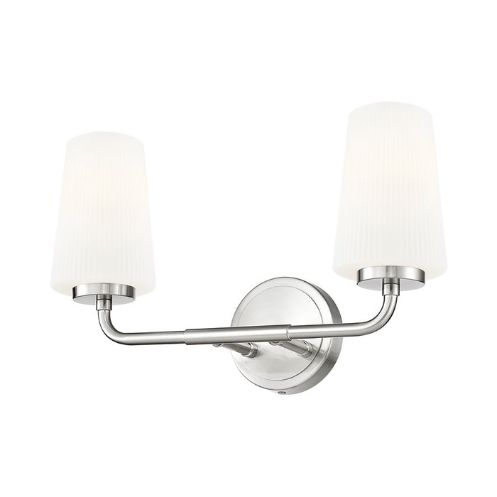 Z-Lite Montford 2 Light Vanity, Brushed Nickel/Matte Opal