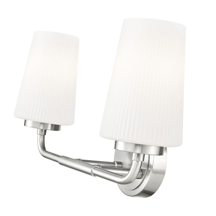 Z-Lite Montford 2 Light Vanity, Brushed Nickel/Matte Opal