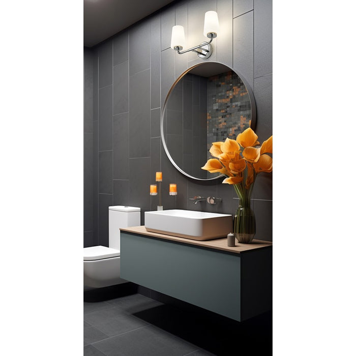 Z-Lite Montford 2 Light Vanity, Chrome/Matte Opal