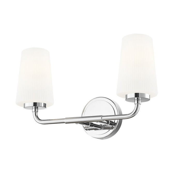 Z-Lite Montford 2 Light Vanity, Chrome/Matte Opal