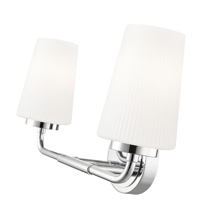 Z-Lite Montford 2 Light Vanity, Chrome/Matte Opal