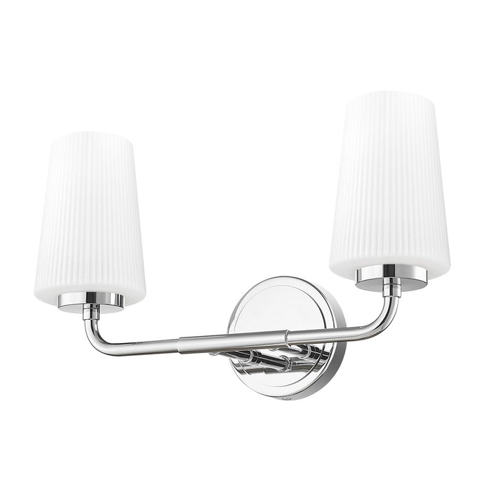 Z-Lite Montford 2 Light Vanity, Chrome/Matte Opal
