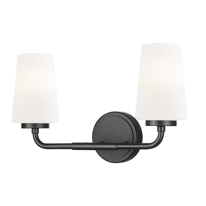 Z-Lite Montford 2 Light Vanity, Matte Black/Matte Opal - 7005-2V-MB