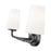Z-Lite Montford 2 Light Vanity, Matte Black/Matte Opal