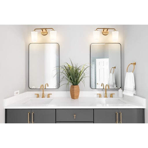 Z-Lite Montford 2 Light Vanity, Modern Gold/Matte Opal