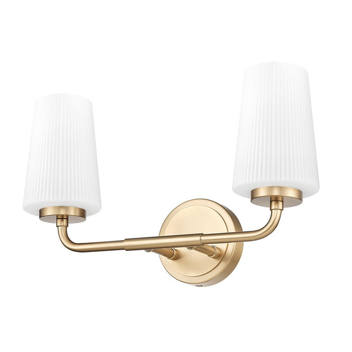 Z-Lite Montford 2 Light Vanity, Modern Gold/Matte Opal