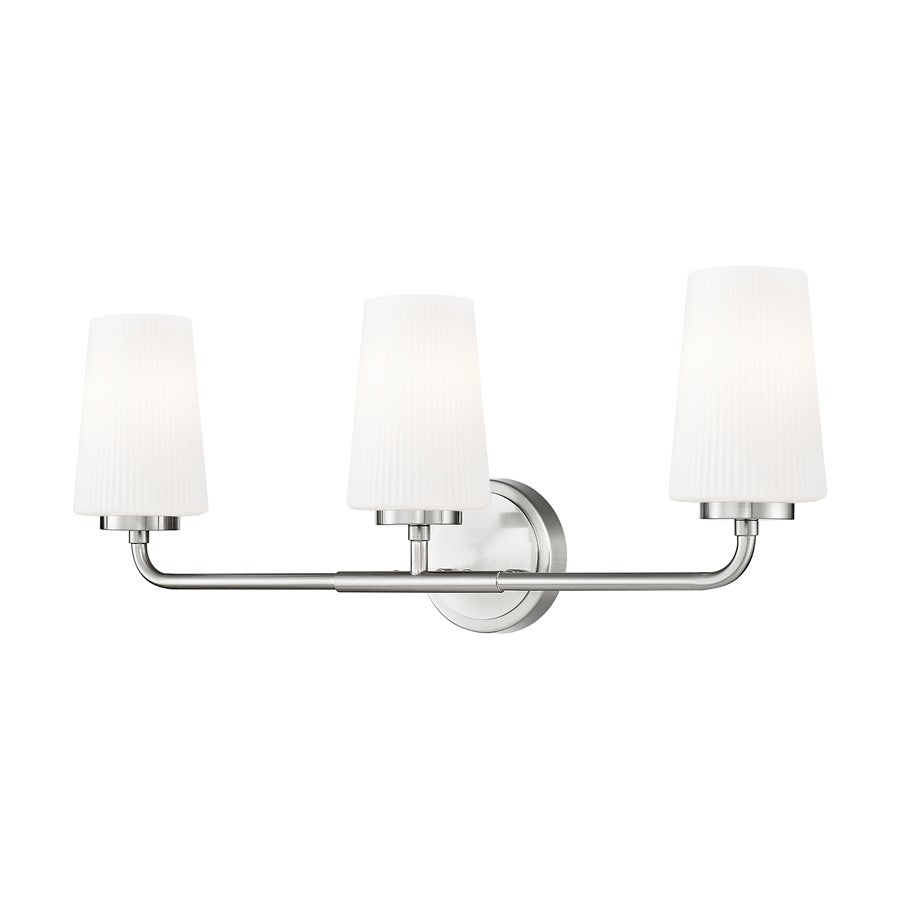 Z-Lite Montford 3 Light Vanity, Brushed Nickel/Matte Opal - 7005-3V-BN
