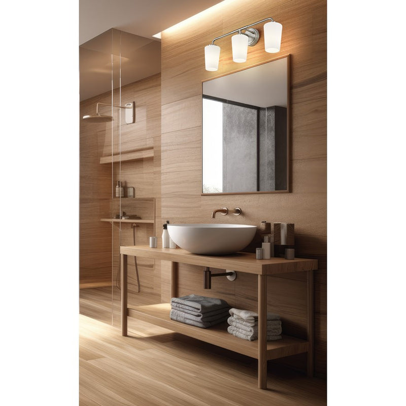 Z-Lite Montford 3 Light Vanity, Brushed Nickel/Matte Opal