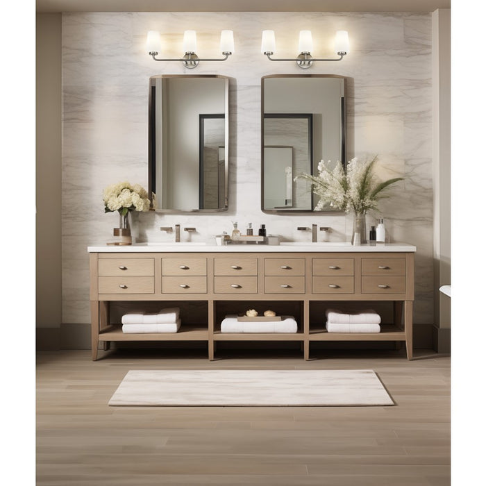 Z-Lite Montford 3 Light Vanity, Brushed Nickel/Matte Opal