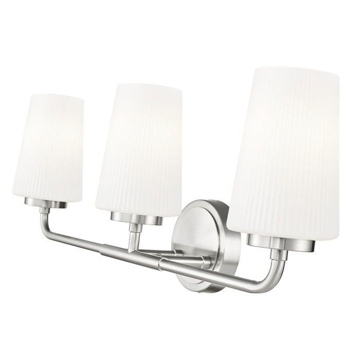 Z-Lite Montford 3 Light Vanity, Brushed Nickel/Matte Opal