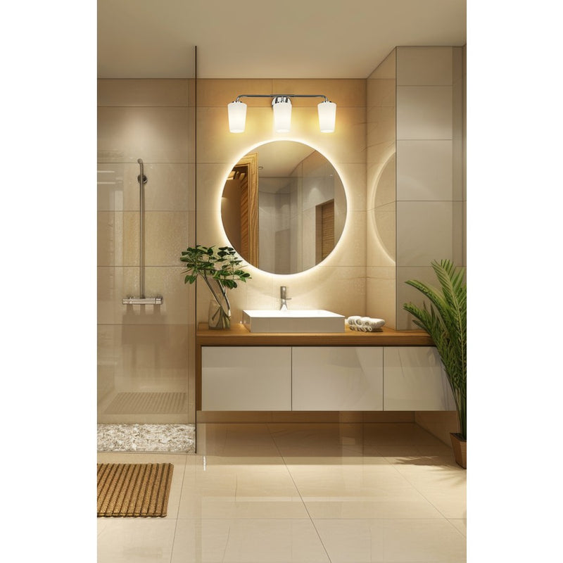 Z-Lite Montford 3 Light Vanity, Chrome/Matte Opal