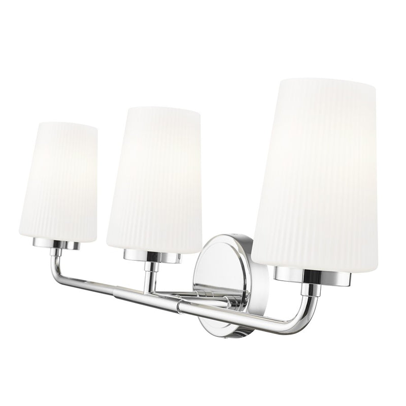 Z-Lite Montford 3 Light Vanity, Chrome/Matte Opal