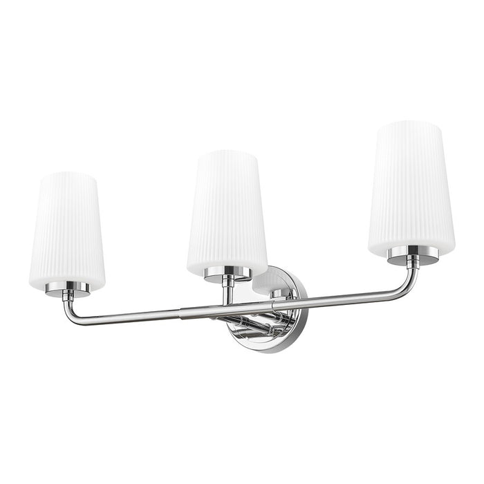 Z-Lite Montford 3 Light Vanity, Chrome/Matte Opal