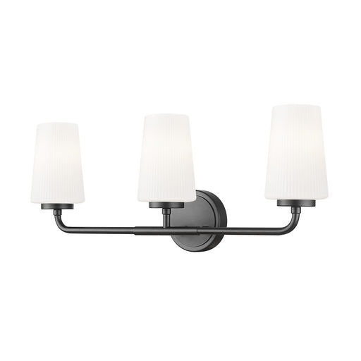 Z-Lite Montford 3 Light Vanity, Matte Black/Matte Opal - 7005-3V-MB
