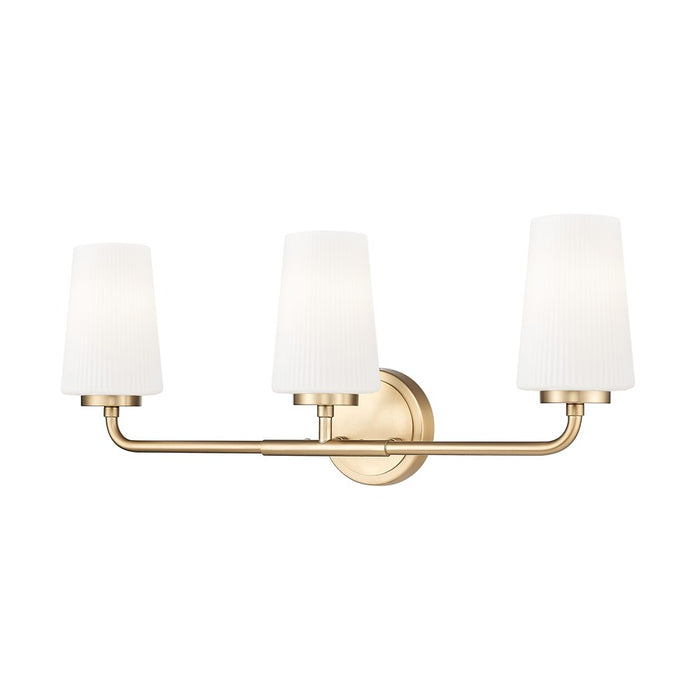 Z-Lite Montford 3 Light Vanity, Modern Gold/Matte Opal - 7005-3V-MGLD