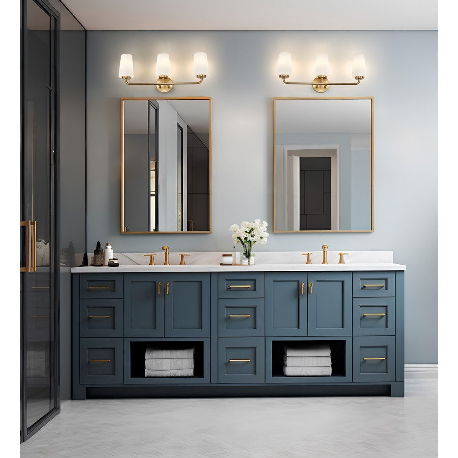Z-Lite Montford 3 Light Vanity, Modern Gold/Matte Opal