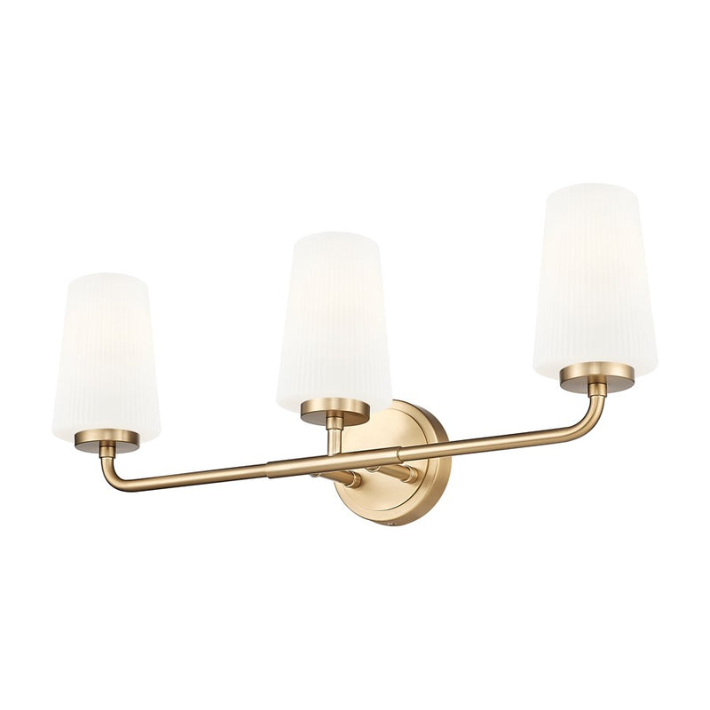 Z-Lite Montford 3 Light Vanity, Modern Gold/Matte Opal