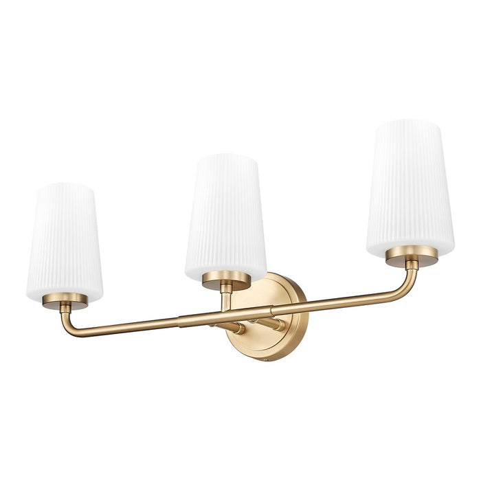 Z-Lite Montford 3 Light Vanity, Modern Gold/Matte Opal