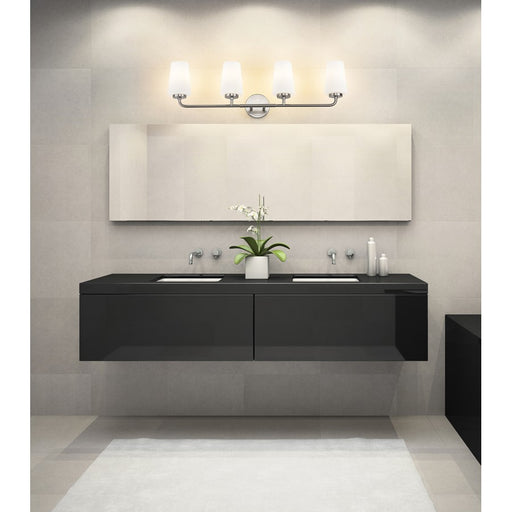 Z-Lite Montford 4 Light Vanity, Brushed Nickel/Matte Opal